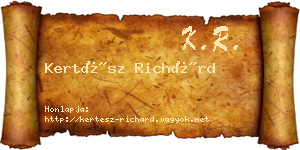 Kertész Richárd névjegykártya